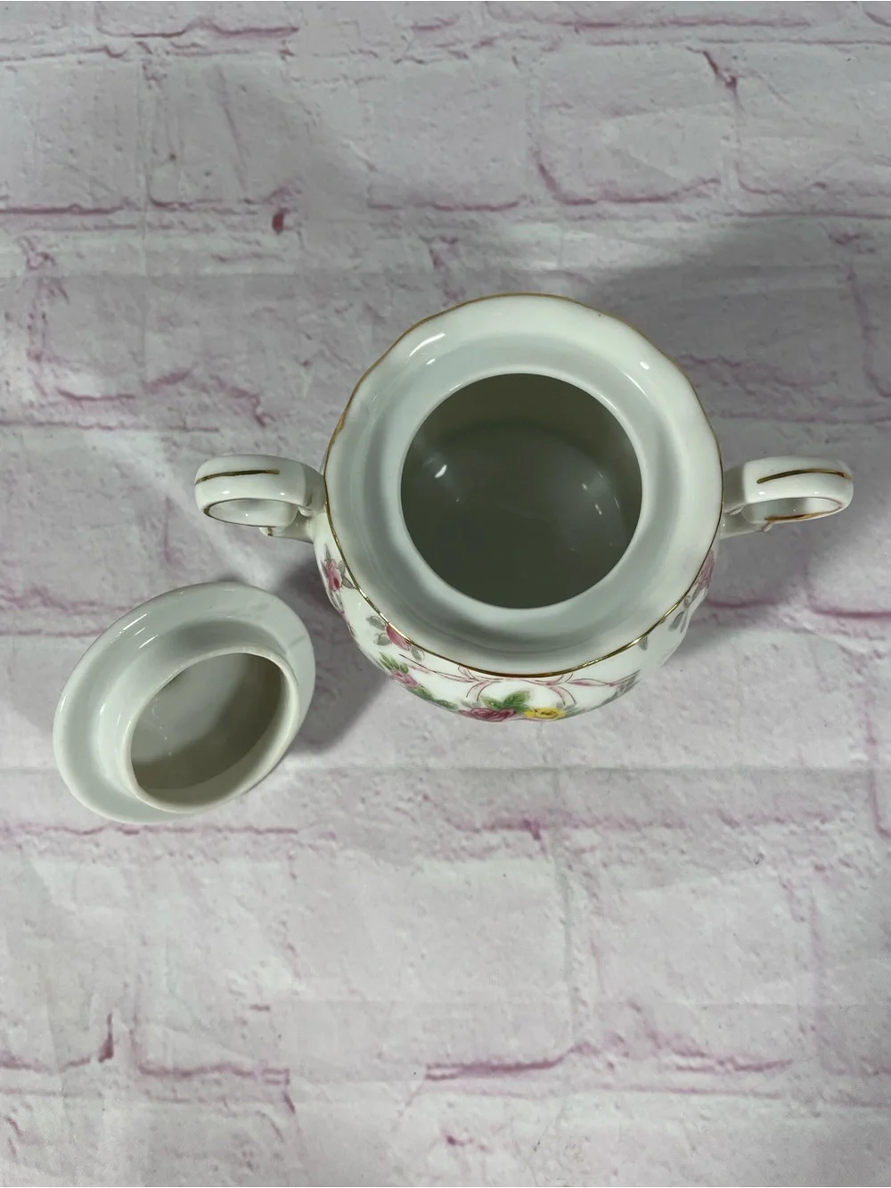Vintage Lipper & Mann Bristol Garden Floral Covered Sugar and Creamer Set Japan